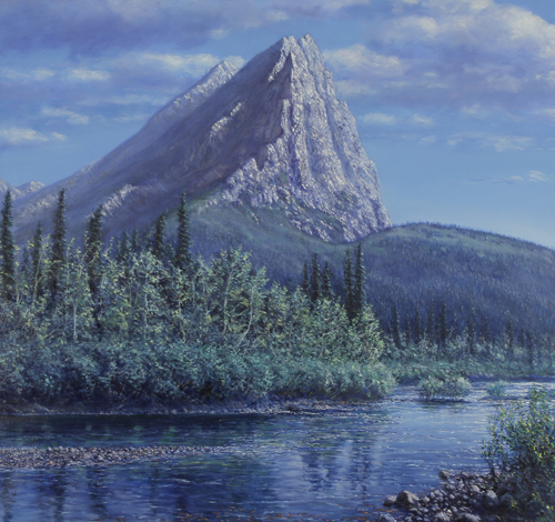  David Rosenthal Oil Painting Cordova Alaska, Mountain and Stream Alaska Brooks Range image